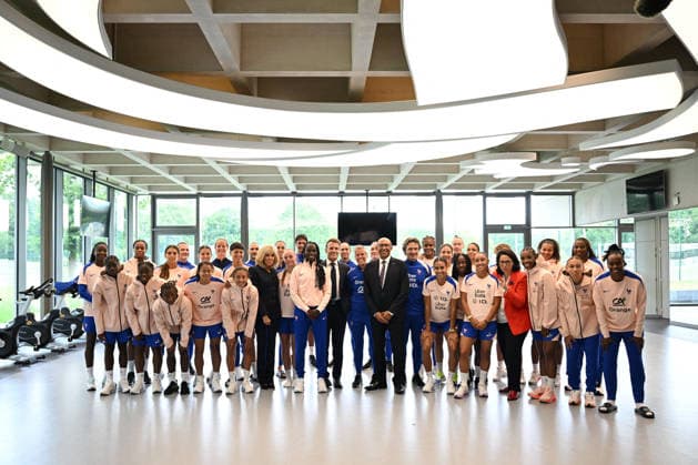 French President Emmanuel Macron Visits National Football Centre Ahead of 2026 FIFA World Cup French President Emmanuel Macron and First Lady Brigitte Macron visit the National Football Centre in Clairefontaine, near Paris, on June 2, 2026. Ahead of the 2026 FIFA World Cup, the President met players and coaching staff of the France men’s national football team to express his support. He also met members of the France women’s national team as they prepared for upcoming FIFA Women’s World Cup 2027 qualifying matches. Photo by Jeanne Accorsini Pool ABACAPRESS.COM Clairefontaine France  Copyright: xAccorsinixJeanne Pool ABACAx