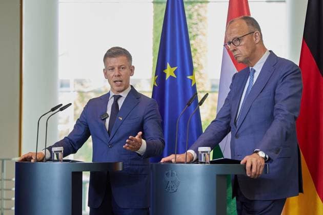 Kanzler Merz empfängt ungarischen Ministerpräsidenten Magyar ** NUR FÜR REDAKTIONELLE ZWECKE ** EDITORIAL USE ONLY **<p>Bundeskanzler Friedrich Merz und der ungarische Ministerpräsident Peter Magyar geben eine gemeinsame Pressekonferenz im Kanzleramt. Deutschland Berlin Berlin Copyright: JoergxCarstensen *** Chancellor Merz receives Hungarian Prime Minister Magyar FOR EDITORIAL PURPOSES ONLY EDITORIAL USE ONLY p German Chancellor Friedrich Merz and Hungarian Prime Minister Peter Magyar hold a joint press conference at the Chancellery Germany Berlin Berlin Copyright JoergxCarstensen Copyright: JoergxCarstensen doc86448ft6kjagg7fztms ,EDITORIAL USE ONLY