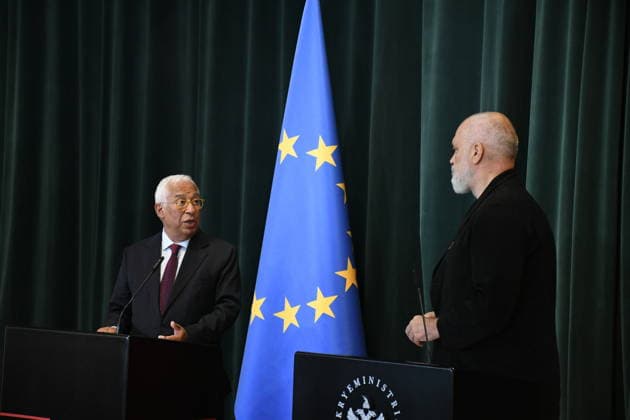 Antonio Costa holds joint press conference with Edi Rama in Tirana TIRANA, ALBANIA - JUNE 2: European Council President Antonio Costa (L) holds joint press conference with Albanian Prime Minister Edi Rama (R) in Tirana, Albania on June 2, 2026. Olsi Shehu Anadolu Tirana Albania. Editorial use only. Please get in touch for any other usage.  Copyright: x2026xAnadoluxOlsixShehux