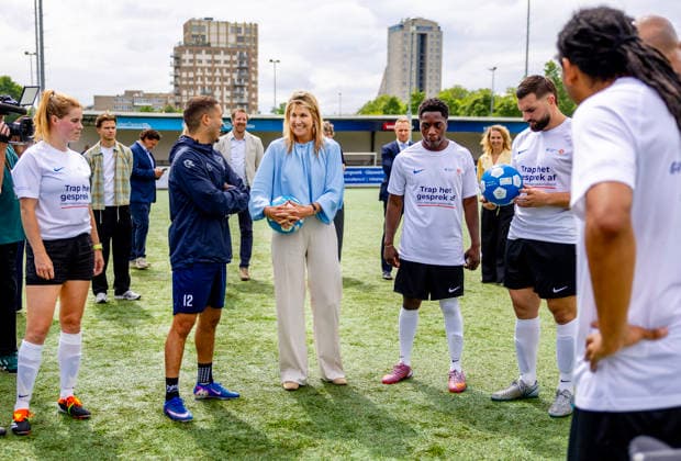 02-06-2026 Voorburg Queen Maxima, Honorary Chair of the MIND Us Foundation, during the kick off the ˜The Invisible Injury™ program by the KNVB and Zilveren Kruis at Forum Sport in Voorburg. Â  Copyright: xPPEx