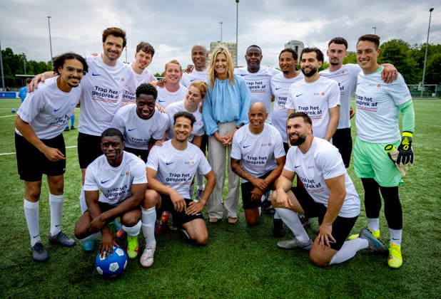 02-06-2026 Voorburg Queen Maxima, Honorary Chair of the MIND Us Foundation, during the kick off the ˜The Invisible Injury™ program by the KNVB and Zilveren Kruis at Forum Sport in Voorburg. Â  Copyright: xPPEx