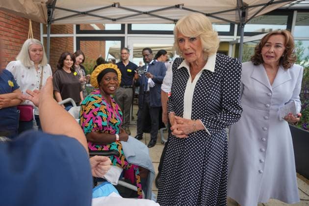 Queen Camilla attends the opening of St George s Hospital s Neuro Intensive Care roof garden in London, UK, 02 June 2026 Britain s Queen Camilla greets staff and pattens as she attends the official opening of St George s Hospital s Neuro Intensive Care roof garden in London, UK on 02 June 2026., Credit:Pool PA ROTA - B68 Avalon London, United Kingdom  Copyright: xPoolx xPAxROTAx-xB68x xAvalonx 1107318744