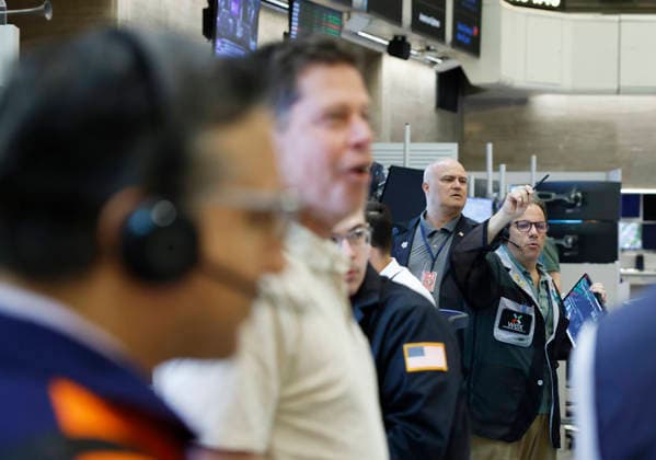 Traders work on the floor of the New York Stock Exchange at the NYSE Options Market on Wall Street on Tuesday, June 2, 2026 in New York City. According to Tuesday s Job Openings and Labor Turnover Survey, Job openings surged in April to reach their highest level since May 2024.  NYP20260602105 JOHNxANGELILLO