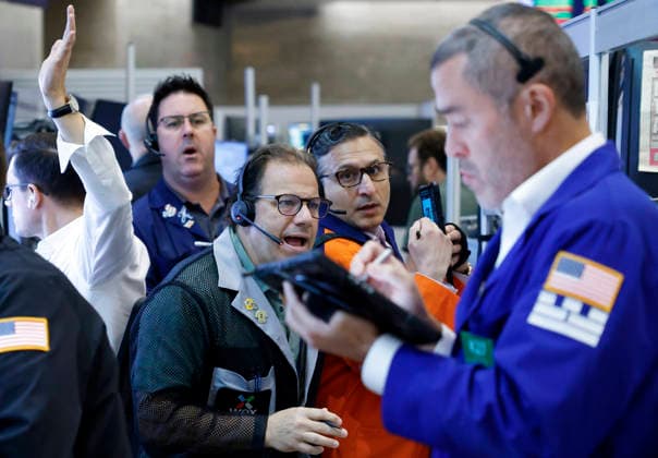 Traders work on the floor of the New York Stock Exchange at the NYSE Options Market on Wall Street on Tuesday, June 2, 2026 in New York City. According to Tuesday s Job Openings and Labor Turnover Survey, Job openings surged in April to reach their highest level since May 2024.  NYP20260602107 JOHNxANGELILLO