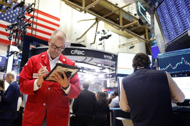 Traders work on the floor of the New York Stock Exchange on Wall Street on Tuesday, June 2, 2026 in New York City. According to Tuesday s Job Openings and Labor Turnover Survey, Job openings surged in April to reach their highest level since May 2024.  NYP20260602116 JOHNxANGELILLO