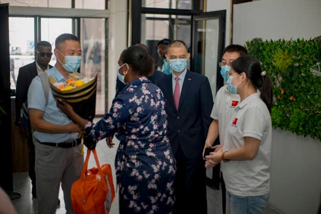 (260602) -- KINSHASA, June 2, 2026 () -- Members of a Chinese anti-epidemic medical expert team arrive in Kinshasa, capital of the Democratic Republic of the Congo (DRC), June 2, 2026. A Chinese anti-epidemic medical expert team arrived in Kinshasa on Tuesday for a three-month mission to support the Central African country s response to the Ebola outbreak. () DR CONGO-KINSHASA-CHINESE MEDICAL EXPERT TEAM Xinhua 
