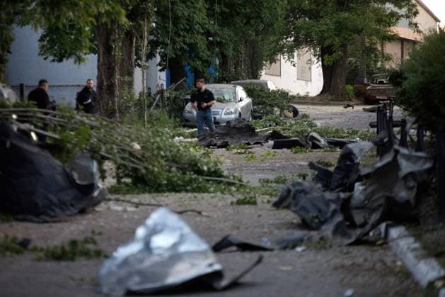 Aftermath of Russian Overnight Missile And Drone Attack In Kyiv - Ukraine The aftermath of a Russian missile attack on the capital is seen in the Holosiivskyi district of Kyiv, Ukraine, on June 2, 2026. Photo by Marianna Kotyk Ukrinform ABACAPRESS.COM Kyiv Ukraine  Copyright: xUkrinform ABACAx