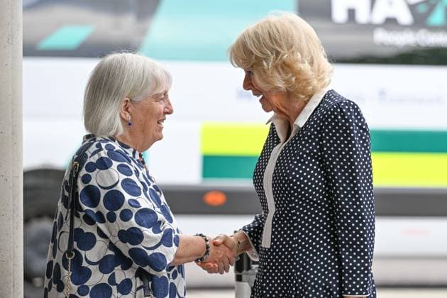 UK s Queen Camilla visits St George s Hospital in London LONDON, UNITED KINGDOM - JUNE 02: Queen Camilla of the United Kingdom visits St George s Hospital in London, United Kingdom to open a new roof garden for neurological intensive care patients on June 02, 2026. During her visit, Camilla met with healthcare professionals and patients. Rasid Necati Aslim Anadolu London United Kingdom. Editorial use only. Please get in touch for any other usage.  Copyright: x2026xAnadoluxRasidxNecatixAslimx