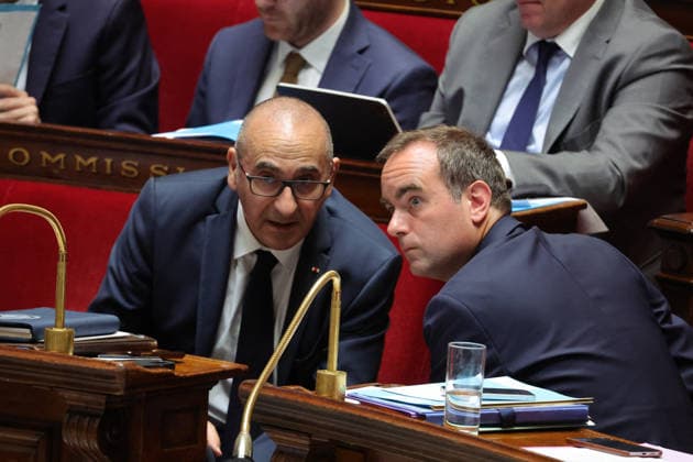 Session of Questions to the Government in National Assembly - Paris French Prime Minister Sebastien Lecornu and French Minister of the Interior Laurent Nunez seen here during a session of Questions to the Government at the French National Assembly in Paris, France on May 2, 2026. Photo by Henri Szwarc ABACAPRESS.COM Paris France  Copyright: xSzwarcxHenri ABACAx