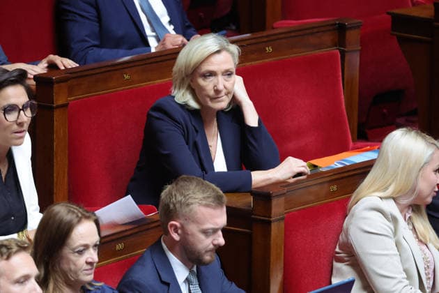 Session of Questions to the Government in National Assembly - Paris The President of the parliamentary group Rassemblement National Marine Le Pen seen here during a session of Questions to the Government at the French National Assembly in Paris, France on May 2, 2026. Photo by Henri Szwarc ABACAPRESS.COM Paris France  Copyright: xSzwarcxHenri ABACAx