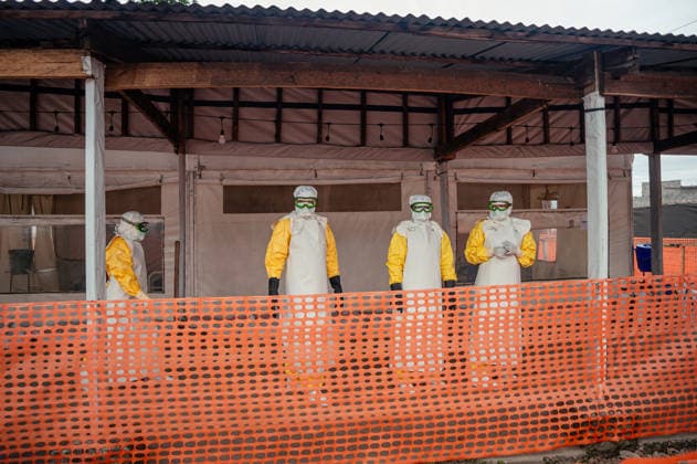 Ebola outbreak in the Democratic Republic of the Congo GOMA, DEMOCRATIC REPUBLIC OF THE CONGO - JUNE 02: Medical staff put on full protective clothing and equipment before examining patients at the Ebola Treatment Center operated by Doctors Without Borders (MSF) in the Munigi district of Goma, Democratic Republic of the Congo on June 02, 2026. The outbreak, officially declared on May 15, has seen the number of cases surpass 1,000, resulting in 246 fatalities across the country. Stringer Anadolu Goma Democratic Republic of the Congo. Editorial use only. Please get in touch for any other usage.  Copyright: x2026xAnadoluxStringerx