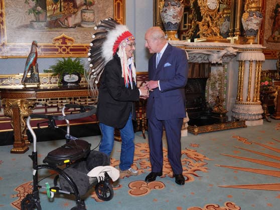 Audience at Buckingham Palace King Charles III with Elder Dr. Wilton Littlechild, during an audience with The National Chief of the Assembly of First Nations (Chief Cindy Woodhouse Nepinak) and Regional Chiefs and Elders from the Assembly of First Nations, at Buckingham Palace, London. Picture date: Tuesday June 2, 2026., Credit:Yui Mok PA ROTA - B68 Avalon UK, London  Copyright: xYuixMokx xPAxROTAx-xB68x xAvalonx 1107334481