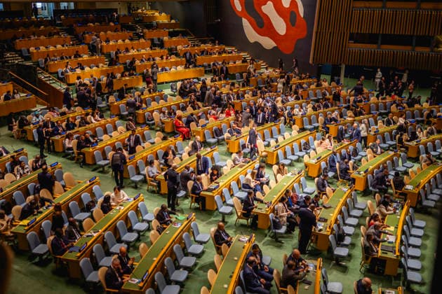 Die General Assembly der Vereinten Nationen, aufgenommen im Rahmen der Wahl des naechsten President of the General Assembly in New York City, 02.06.2026. Der naechste PGA tritt seine Nachfolge im September an und folgt auf Annalena Baerbock. New York City Vereinigte Staaten von Amerika *** The United Nations General Assembly, pictured during the election of the next President of the General Assembly in New York City, 02 06 2026 The next PGA will take office in September, succeeding Annalena Baerbock New York City United States of America Copyright: xJulianexSonntagx