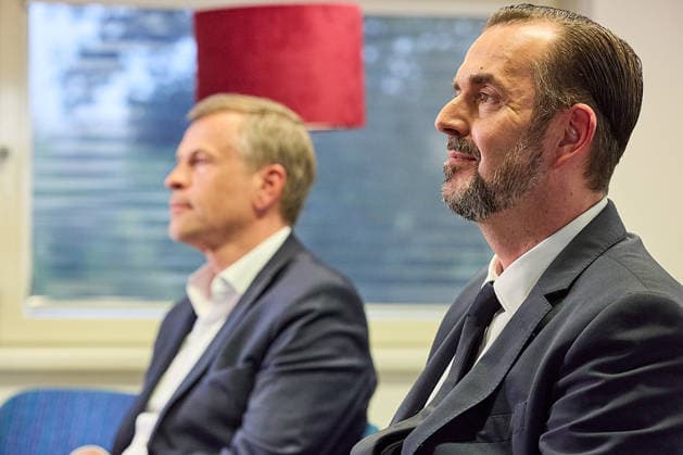 - Wien 02.06.2026 - NEOS Hearing ORF GD Kandidaten- Öffentliches Hearing der Kandidaten für das Amt des ORF-Generaldirektors im ORF-Funkhaus Wien. Insgesamt bewerben sich 13 Kandidaten um die Nachfolge an der Spitze des ORF. 5 von ihnen wurden zu einem öffentlichen Hearing des NEOS Lab eingeladen, um ihre Vorstellungen für die Zukunft des öffentlich-rechtlichen Rundfunks zu präsentieren. PHOTO: (v.L.) Ex-Pro7Sat.1Puls4-Geschäftsführer Markus Breitenecker, Ex-APA-CEO Clemens Pig, Vienna (AUSTRIA) - Candidates for the position of ORF Director General during a public hearing organized by NEOS Lab at the ORF Funkhaus in Vienna. Medienpolitik, Medienreform, Public Service, Digitalisierung, Unabhängigkeit, Medienmanagement, Demokratie, 