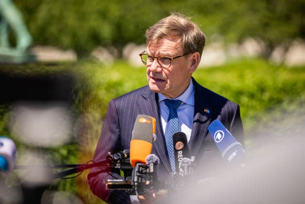 Johann Wadephul (CDU), Bundesaussenminister, aufgenommen im Rahmen eines Pressestatements bei den Vereinten Nationen in New York City, 02.06.2026. Der Minister reist in die USA fuer die Wahl zum nichtstaendigen Sitz im Sicherheitsrat der Vereinten Nationen. Fotografiert im Auftrag des Auswaertigen Amtes New York City Vereinigte Staaten von Amerika *** Johann Wadephul CDU , Federal Foreign Minister, photographed during a press statement at the United Nations in New York City, 02 06 2026 The Minister travels to the USA for the election to the non-permanent seat on the United Nations Security Council Photographed on behalf of the Federal Foreign Office New York City United States of America Copyright: xJulianexSonntag AAx