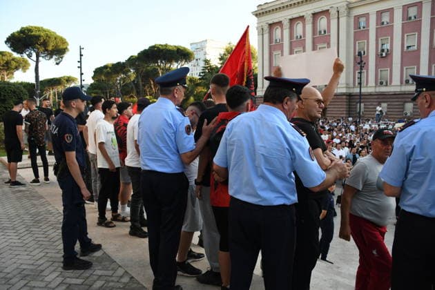 Protests continue in Albania over planned tourism project TIRANA, ALBANIA - JUNE 2: Thousands of demonstrators carrying banners and placards gather at Skanderbeg Square to protest the planned sale of a beach in the Zvernec area of Vlora as part of a tourism development project, in Tirana, Albania on June 2, 2026. Protesters after marched toward the Prime Minister’s Office to voice opposition to the project. Olsi Shehu Anadolu Tirana Albania. Editorial use only. Please get in touch for any other usage.  Copyright: x2026xAnadoluxOlsixShehux