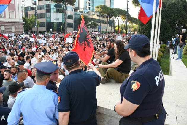 Protests continue in Albania over planned tourism project TIRANA, ALBANIA - JUNE 2: Thousands of demonstrators carrying banners and placards gather at Skanderbeg Square to protest the planned sale of a beach in the Zvernec area of Vlora as part of a tourism development project, in Tirana, Albania on June 2, 2026. Protesters after marched toward the Prime Minister’s Office to voice opposition to the project. Olsi Shehu Anadolu Tirana Albania. Editorial use only. Please get in touch for any other usage.  Copyright: x2026xAnadoluxOlsixShehux