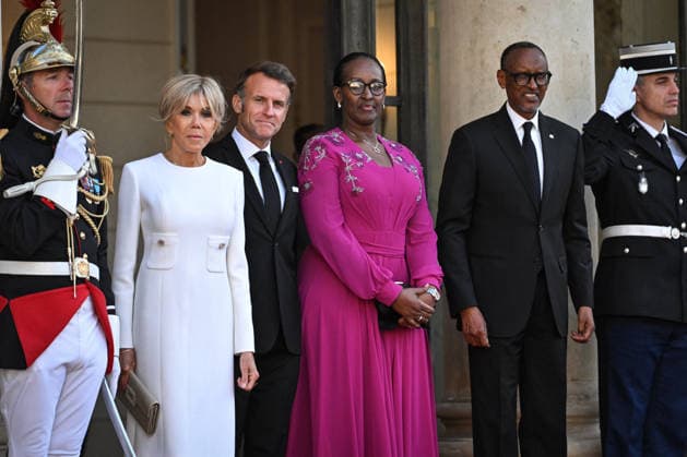 Emmanuel and Brigitte Macron welcome Paul and Jeannette Kagame at the Elysee FA French President Emmanuel Macron and French First Lady Brigitte Macron welcome Rwanda s President Paul Kagame and his wife Jeannette Kagame at The Elysee Presidential Palace in Paris on June 2, 2026. Photo by Firas Abdullah ABACAPRESS.COM Paris Ile-de-France France  Copyright: xAbdullahxFiras ABACAx