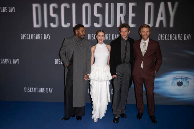Photocall Disclosure Day in Paris Emily Blunt, Colman Domingo, Josh O Connor and Wyatt Russell during a photocall for the premiere of the film Disclosure Day in Paris, France, June 2, 2026.Photo by Eliot Blondet ABACAPRESS.COM Paris France France  Copyright: xBlondetxEliot ABACAx