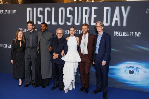 Disclosure Day premiere at Grand Rex theatre Celebrities arrival on red carpet Josh O Connor, Colman Domingo, Steven Spielberg, Emily Blunt and Wyatt Russell 456967 2026 06 02  Copyright: xSebastienxFremontx xStarfacex STAR_456967_048