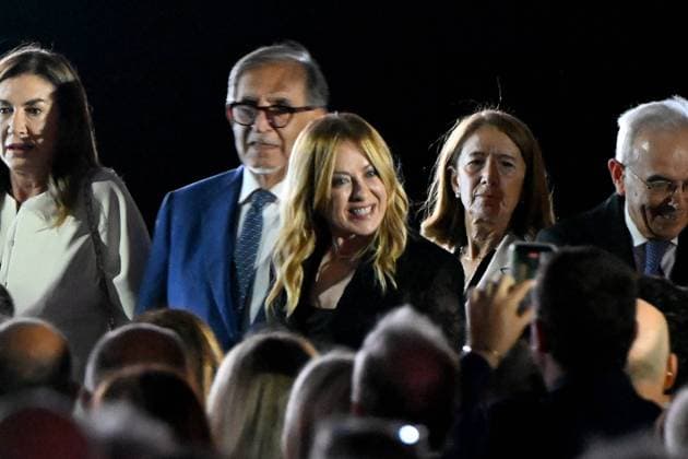 IPA85274954 - Rome : Quirinal Square . Evening for the 80th anniversary of the Republic . In the photo : Giorgia Meloni , Ignazio La Russa  Copyright: xMaurizioxD Avanzox xDxAvanzo Landix 85274954