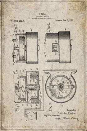 Nikola Tesla Patent, US Patent 1, 402, 025 Frequenzmesser Nikola Tesla Patent, US Patent 1, 402, 025 Frequency Meter Copyright: imageBROKER Allexxandar ibxavu17933556.jpg