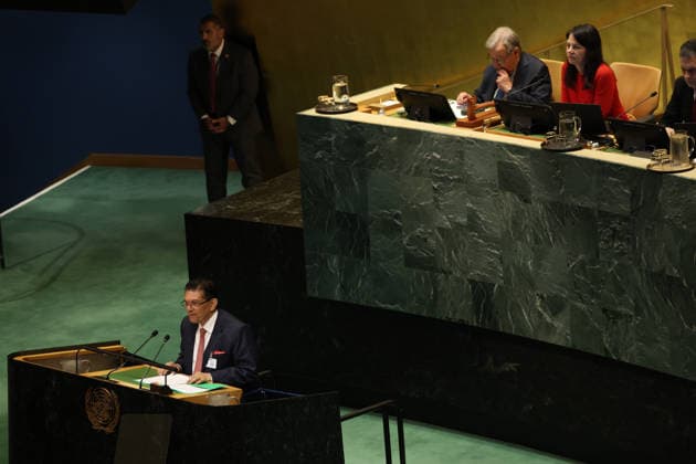 June 2, 2026, New York, New York, USA: KHALILUR RAHMAN of Bangladesh speaks at the podium as President of the General Assembly ANNALENA BAERBOCK and Secretary General, ANTONIO GUTERRES sit at the dais before speaking after being elected President of the 81st session of the UN General Assembly at UNHQ. New York USA  - ZUMAo116 20260602_znp_o116_034 Copyright: xBiancaxOterox