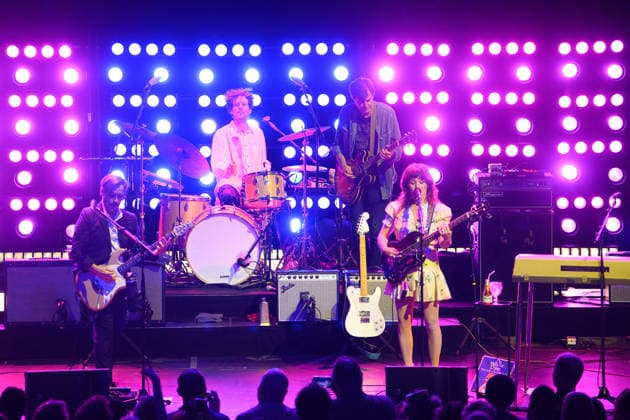 Rilo Kiley Perform at The Roundhouse, London (L-R) - lead guitarist Blake Sennett, drummer Jason Boesel, Bassist Pierre de Reeder and lead singer Jenny Lewis of American indie rock band Rilo Kiley performs at The Roundhouse, London, England, UK on Tuesday 2 June 2026 as part of their Sometimes When You re On You re Really Fking On Tour., Credit:Justin Ng Avalon UK, England, London, The Roundhouse  Copyright: xJustinxNgx xAvalonx 1107385663