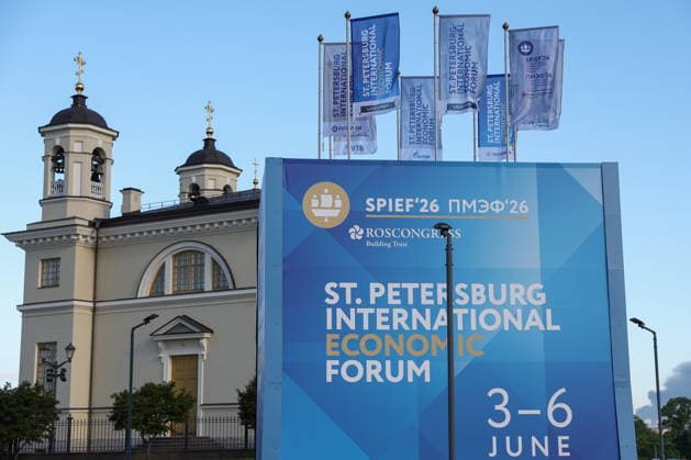 RUSSIA, ST PETERSBURG - JUNE 3, 2026: A view of the Church of the Smolensk Icon of Virgin Mary at the ExpoForum Convention and Exhibition Centre during the 2026 St Petersburg International Economic Forum St Petersburg Russia  - ZUMAt113 20260603_zaa_t113_010 Copyright: xDonatxSorokinx