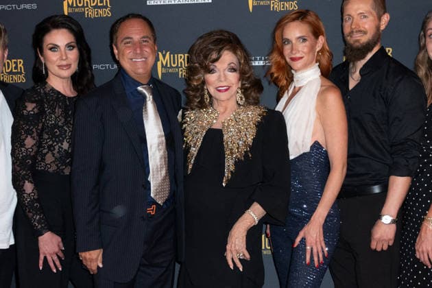 Nadia Bjorlin, Mark Rozzano, Dame Joan Collins, Hana Vagnerová and Espen Hatleskog attends A Murder Between Friends UK Premiere at the Curzon Mayfair in London, England. UK. Tuesday 2nd June 2026. Copyright: xJamesxWarrenx ae7dj350