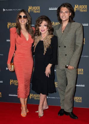 Elizabeth Hurley, Dame Joan Collins and Damian Hurley attends A Murder Between Friends UK Premiere at the Curzon Mayfair in London, England. UK. Tuesday 2nd June 2026. Copyright: xJamesxWarrenx ae7dj355