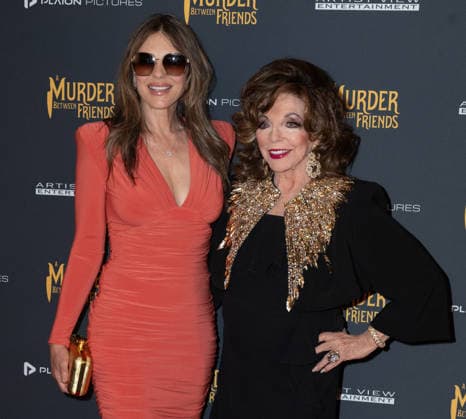 Elizabeth Hurley and Dame Joan Collins attends A Murder Between Friends UK Premiere at the Curzon Mayfair in London, England. UK. Tuesday 2nd June 2026. Copyright: xJamesxWarrenx ae7dj357