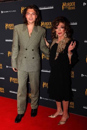 Murder Between Friends premiere London, UK. Damian Hurley and Joan Collins at the Murder Between Friends premiere. Curzon Mayfair. 2nd June 2026. LMK11-S030626-001 Steve Bealing Landmark Media 