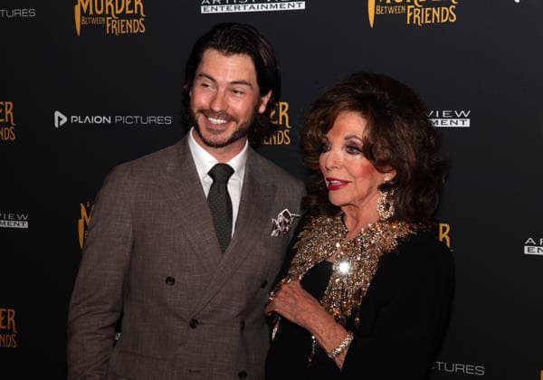 Murder Between Friends premiere London, UK. Toby-Alexander Smith and Joan Collins at the Murder Between Friends premiere. Curzon Mayfair. 2nd June 2026. LMK11-S030626-001 Steve Bealing Landmark Media 