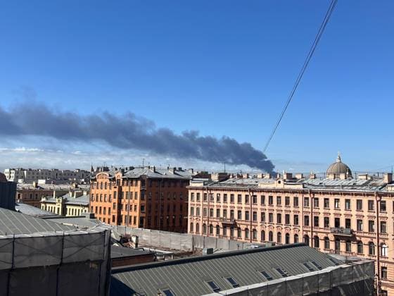 Black smoke rises following reported Ukrainian UAV attack in St. Petersburg ST. PETERSBURG, RUSSIA - JUNE 03: Black smoke rises after Ukraine reportedly launched unmanned aerial vehicle (UAV) attacks on the opening day of the St. Petersburg International Economic Forum, one of Russia s most prominent organizations, in St. Petersburg, Russia, on June 03, 2026. Ali Cura Anadolu Saint Petersburg Russia. Editorial use only. Please get in touch for any other usage.  Copyright: x2026xAnadoluxAlixCurax