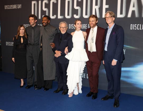 Disclosure Day - Paris Premiere Kristie Macosko Krieger, Josh O Connor, Colman Domingo, Steven Spielberg, Emily Blunt, Wyatt Russell and David Koepp attend the Disclosure Day Paris Premiere at Le Grand Rex on June 02, 2026 in Paris, France.  Copyright: xDFYx