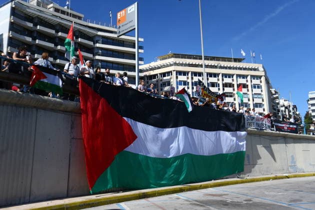 June 3, 2026, Piraeus, Greece: Demonstrators gather at the port of Piraeus to protest the arrival of a cruise ship carrying Israeli tourists. Protesters expressed solidarity with Palestinians and opposition to IsraelÃ¢â‚¬â ¢s military operations in Gaza, holding banners and chanting slogans as the vessel docked in GreeceÃ¢â‚¬â ¢s largest port. Piraeus Greece - ZUMAv62_ 20260603_zaf_v62_020 Copyright: xAristidisxVafeiadakisx