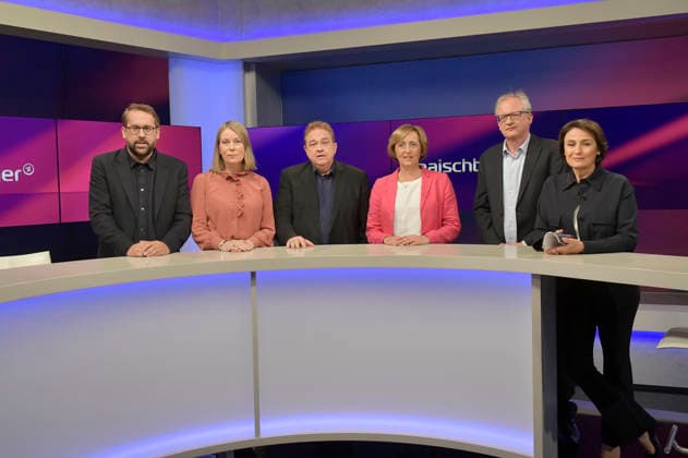 Paul Ronzheimer, Sabine Rennefanz, Oliver Kalkofe, Beatrix von Storch, Albrecht von Lucke und Sandra Maischberger in der ARD-Talkshow maischberger im Studio Berlin Adlershof. Berlin, 02.06.2026 *** Paul Ronzheimer, Sabine Rennefanz, Oliver Kalkofe, Beatrix von Storch, Albrecht von Lucke and Sandra Maischberger on the ARD talk show maischberger in Studio Berlin Adlershof Berlin, 02 06 2026 Foto:xM.xBehrensx xFuturexImagex maischberger0206_6601