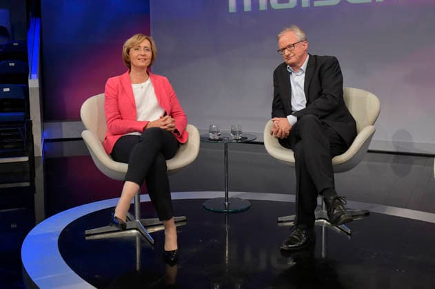 Beatrix von Storch und Albrecht von Lucke in der ARD-Talkshow maischberger im Studio Berlin Adlershof. Berlin, 02.06.2026 *** Beatrix von Storch and Albrecht von Lucke on the ARD talk show maischberger in Studio Berlin Adlershof Berlin, 02 06 2026 Foto:xM.xBehrensx xFuturexImagex maischberger0206_6620