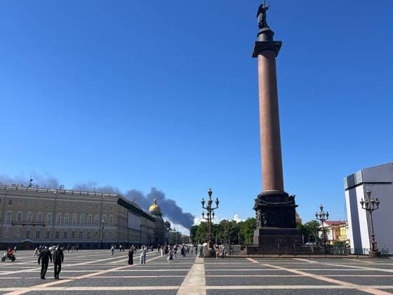 Black smoke rises following reported Ukrainian UAV attack in St. Petersburg ST. PETERSBURG, RUSSIA - JUNE 03: Black smoke rises after Ukraine reportedly launched unmanned aerial vehicle (UAV) attacks on the opening day of the St. Petersburg International Economic Forum, one of Russia s most prominent organizations, in St. Petersburg, Russia, on June 03, 2026. Ali Cura Anadolu Saint Petersburg Russia. Editorial use only. Please get in touch for any other usage.  Copyright: x2026xAnadoluxAlixCurax