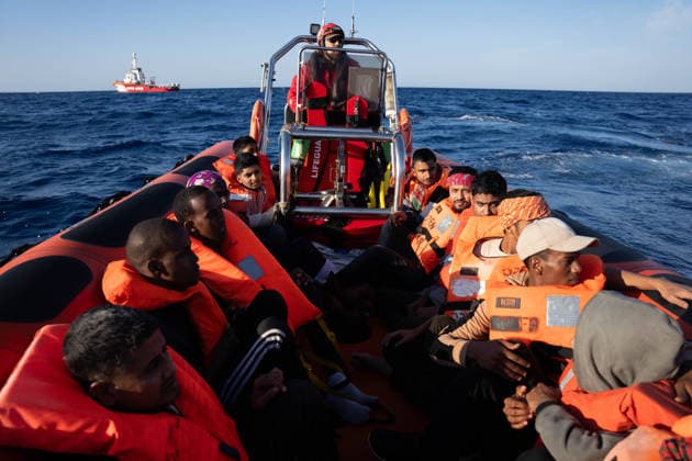 NGO rescue ship Open Arms rescues 58 migrants in Central Mediterranean CENTRAL MEDITERRANEAN – JUNE 3: A wooden boat carrying 58 migrants, including 18 unaccompanied minors from Sudan, Eritrea, Egypt, Bangladesh and Somalia, is rescued by the NGO vessel Open Arms in the Central Mediterranean on June 3, 2026. The migrants had departed Libya the previous day. Crew members distributed life jackets before transferring all 58 people to safety after the overcrowded boat began taking on water. Joan Galvez Anadolu At Sea At Sea. Editorial use only. Please get in touch for any other usage.  Copyright: x2026xAnadoluxJoanxGalvezx