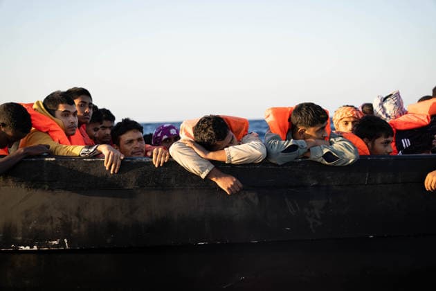 NGO rescue ship Open Arms rescues 58 migrants in Central Mediterranean CENTRAL MEDITERRANEAN – JUNE 3: A wooden boat carrying 58 migrants, including 18 unaccompanied minors from Sudan, Eritrea, Egypt, Bangladesh and Somalia, is rescued by the NGO vessel Open Arms in the Central Mediterranean on June 3, 2026. The migrants had departed Libya the previous day. Crew members distributed life jackets before transferring all 58 people to safety after the overcrowded boat began taking on water. Joan Galvez Anadolu At Sea At Sea. Editorial use only. Please get in touch for any other usage.  Copyright: x2026xAnadoluxJoanxGalvezx