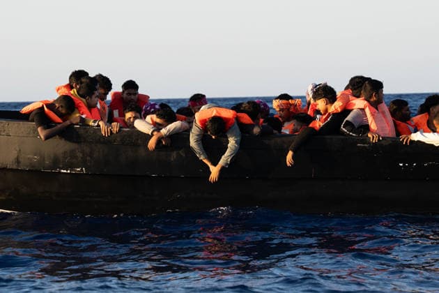 NGO rescue ship Open Arms rescues 58 migrants in Central Mediterranean CENTRAL MEDITERRANEAN – JUNE 3: A wooden boat carrying 58 migrants, including 18 unaccompanied minors from Sudan, Eritrea, Egypt, Bangladesh and Somalia, is rescued by the NGO vessel Open Arms in the Central Mediterranean on June 3, 2026. The migrants had departed Libya the previous day. Crew members distributed life jackets before transferring all 58 people to safety after the overcrowded boat began taking on water. Joan Galvez Anadolu At Sea At Sea. Editorial use only. Please get in touch for any other usage.  Copyright: x2026xAnadoluxJoanxGalvezx