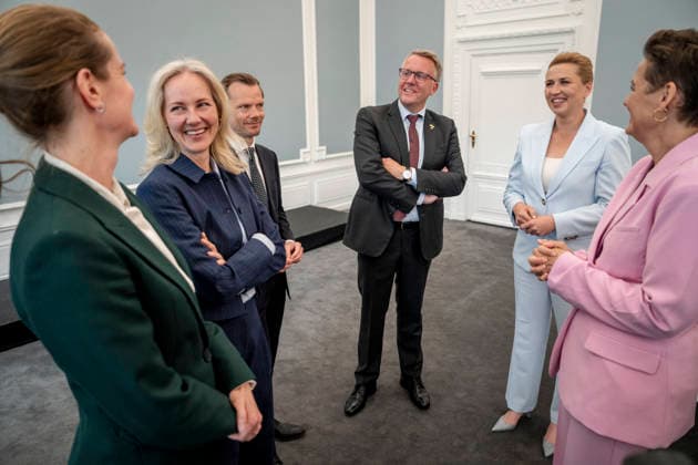 FV26: Ministers meet at the Prime Minister s Office before heading to Amalienborg Environment Minister Maria Reumert Gjerding, Health and Church Minister Ida Auken (S), Finance Minister Peter Hummelgaard (S), Immigration and Integration Minister Morten Boedskov (S), Prime Minister Mette Frederiksen (S), and Economy and Interior Minister Pia Olsen Dyhr (SF) as the government s new ministers meet at the Prime Minister s Office before heading to Amalienborg on Wednesday, June 3, 2026. (Photo: Mads Claus Rasmussen Ritzau Scanpix) , Copenhagen Denmark *** FV26 Ministers meet at the Prime Minister s Office before heading to Amalienborg Environment Minister Maria Reumert Gjerding, Health and Church Minister Ida Auken S , Finance Minister Peter H  Copyright: RitzauxScanpix MadsxClausxRasmussenx spdk20260603-110810-L