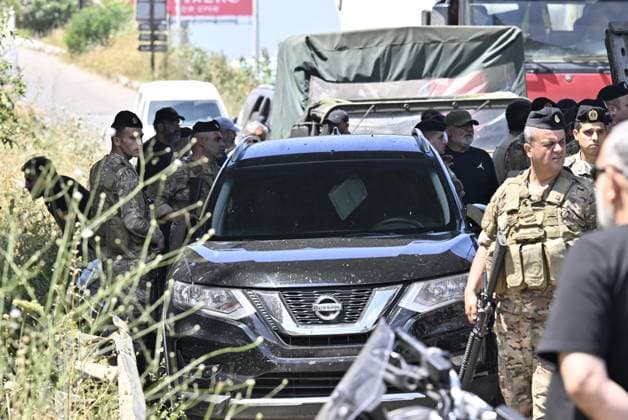 Despite the ceasefire, the Israeli army targeted a car with a drone near Beirut MOUNT LEBANON, LEBANON - JUNE 03: Security forces conduct an investigation at the scene after the Israeli army, despite the ceasefire, targeted a car traveling on the coastal road in the Khalde region of Mount Lebanon Governorate near the Lebanese capital Beirut with an unmanned aerial vehicle (UAV), on June 03, 2026. Material damage occurred to the vehicle as a result of the attack. Houssam Shbaro Anadolu Mount Lebanon Lebanon. Editorial use only. Please get in touch for any other usage.  Copyright: x2026xAnadoluxHoussamxShbarox