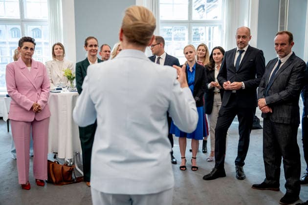 FV26: Ministers meet at the Prime Minister s Office before heading to Amalienborg Prime Minister Mette Frederiksen (S) gives a speech to the government s new ministers as they meet at the Prime Minister s Office before heading to Amalienborg on Wednesday, June 3, 2026. (Photo: Mads Claus Rasmussen Ritzau Scanpix) , Copenhagen Denmark *** FV26 Ministers meet at the Prime Minister s Office before heading to Amalienborg Prime Minister Mette Frederiksen S gives a speech to the government s new ministers as they meet at the Prime Minister s Office before heading to Amalienborg on Wednesday, June 3, 2026 Photo Mads Claus Rasmussen Ritzau Scanpix , Copenhagen Denmark  Copyright: RitzauxScanpix MadsxClausxRasmussenx spdk20260603-110602-L