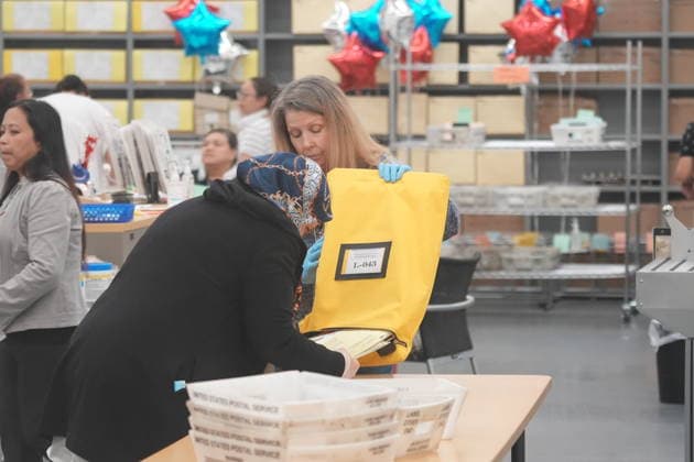 June 2, 2026, San Dieho, California, United States: Election workers process the ballots at the San Diego County Registrar of Voters office during the California™s primary election. Voters across California cast ballots in races ranging from local offices to statewide contests, including the closely watched gubernatorial primary that will help determine who advances in the race to succeed California Governor. As ballots continue to arrive and be verified throughout Election Day, election officials work to tabulate results while ensuring the accuracy and security of the voting process ahead of the November general election. San Dieho United States - ZUMAs197 20260602_aaa_s197_256 Copyright: xMichaelxHoxWaixLeex