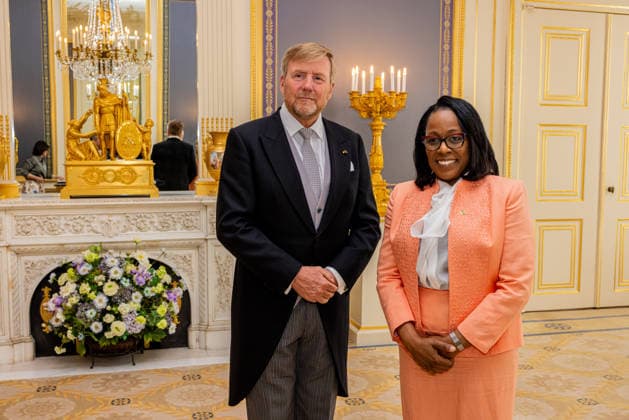 03-06-2026 Palace King Willem-Alexander during a meeting with the ambassador of Jamaica, D.N. Mills, at palace Noordeinde in The Hague. Â  Copyright: xPPEx