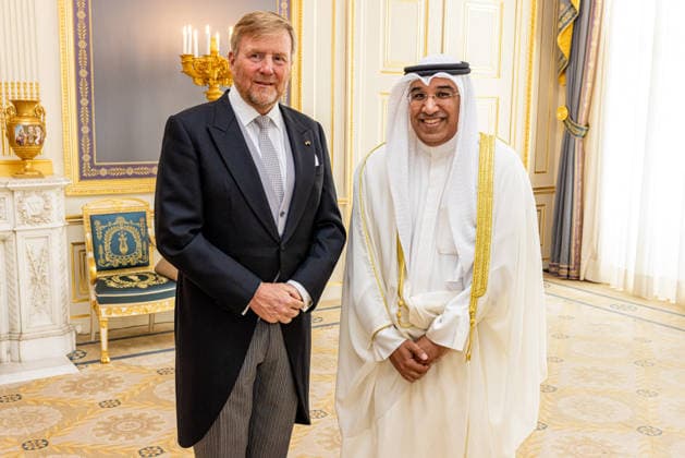 03-06-2026 Palace King Willem-Alexander during a meeting with the ambassador of Kuwait, A.S.M. Al-Jarallah, at palace Noordeinde in The Hague. Â  Copyright: xPPEx