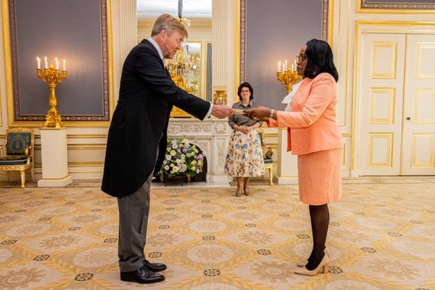 03-06-2026 Palace King Willem-Alexander during a meeting with the ambassador of Jamaica, D.N. Mills, at palace Noordeinde in The Hague. Â  Copyright: xPPEx